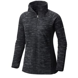 Columbia Sweatshirt Women's Medium Black Gray Glacial Fleece Pullover 1/4 Zip